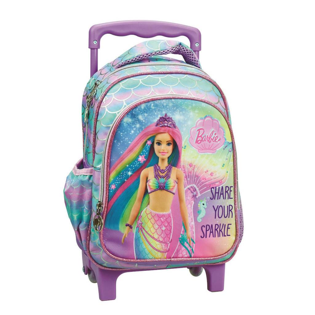 Barbie Sparkle rullande ryggsäck för förskolan, 30 cm