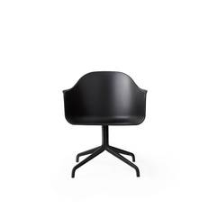 Harbour Dining Chair, Black Star Base, Plastic - Star base with swivel / White Plastic