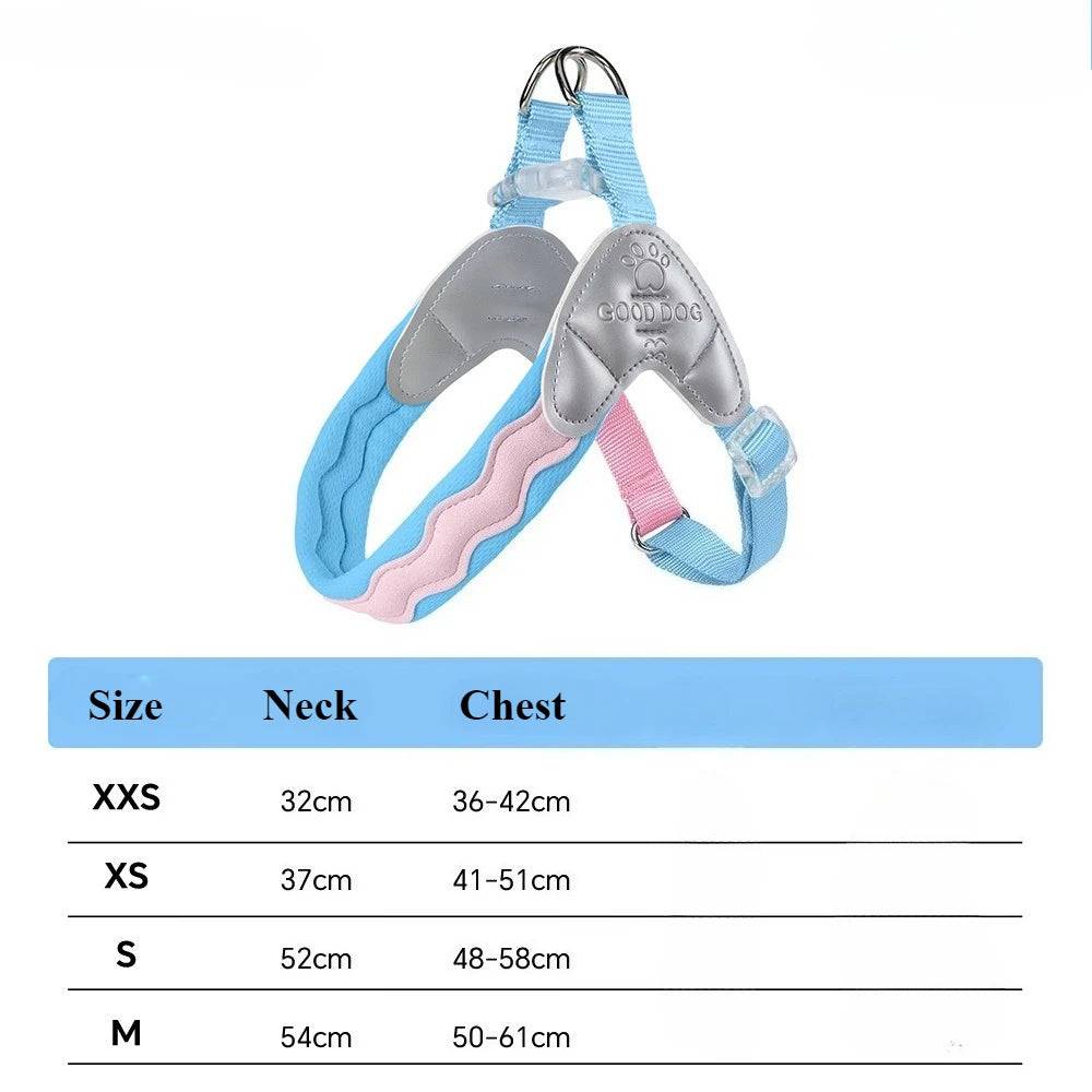 Adjustable Reflective Vest Harness for Small Dogs & Cats - Blue / M (M)