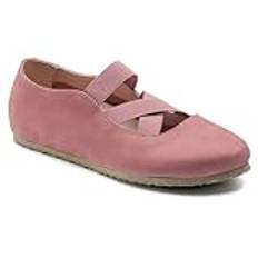 Birkenstock Santa ANA Black, Nubuck Läder Svart, Mjuk rosa, 38 EU smal