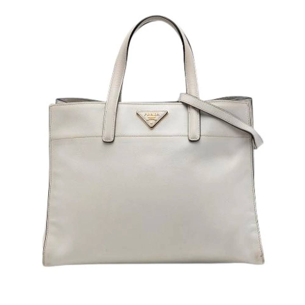 Prada Vintage Pre-owned Satchel - Vintage - Dame - Hvid - ONE SIZE - Uld