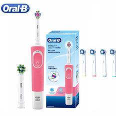 Oral B D100 Vitality Roterande elektrisk tandborste Super Clean Timer Vattentät Vuxen Ladda Tandborste Extra Byt ut borsthuvud