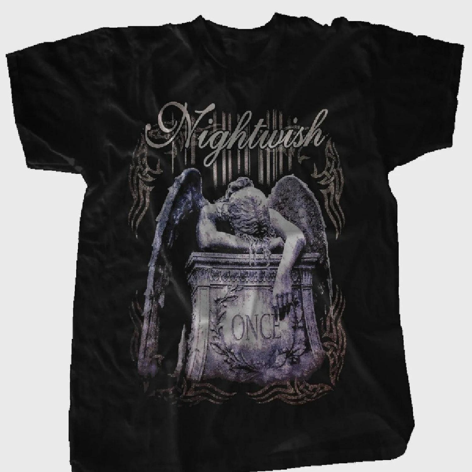Hett NIGHTWISH Once Symfonisk Vintage Bomull Svart Herr M-3XL T-shirt CG1117A - Herr sommar Bomull Grafisk T-shirt cm