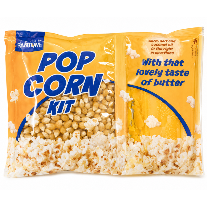 Popcorn 75x popcornportioner med majs, salt og kokosolie (9pk)