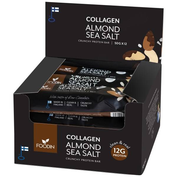 Foodin Collagen Protein Bar, Almond Sea Salt, 12-pak