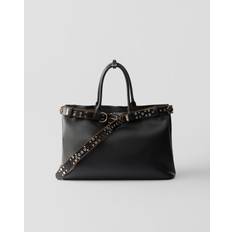 Prada Buckle leather bag with studded belt