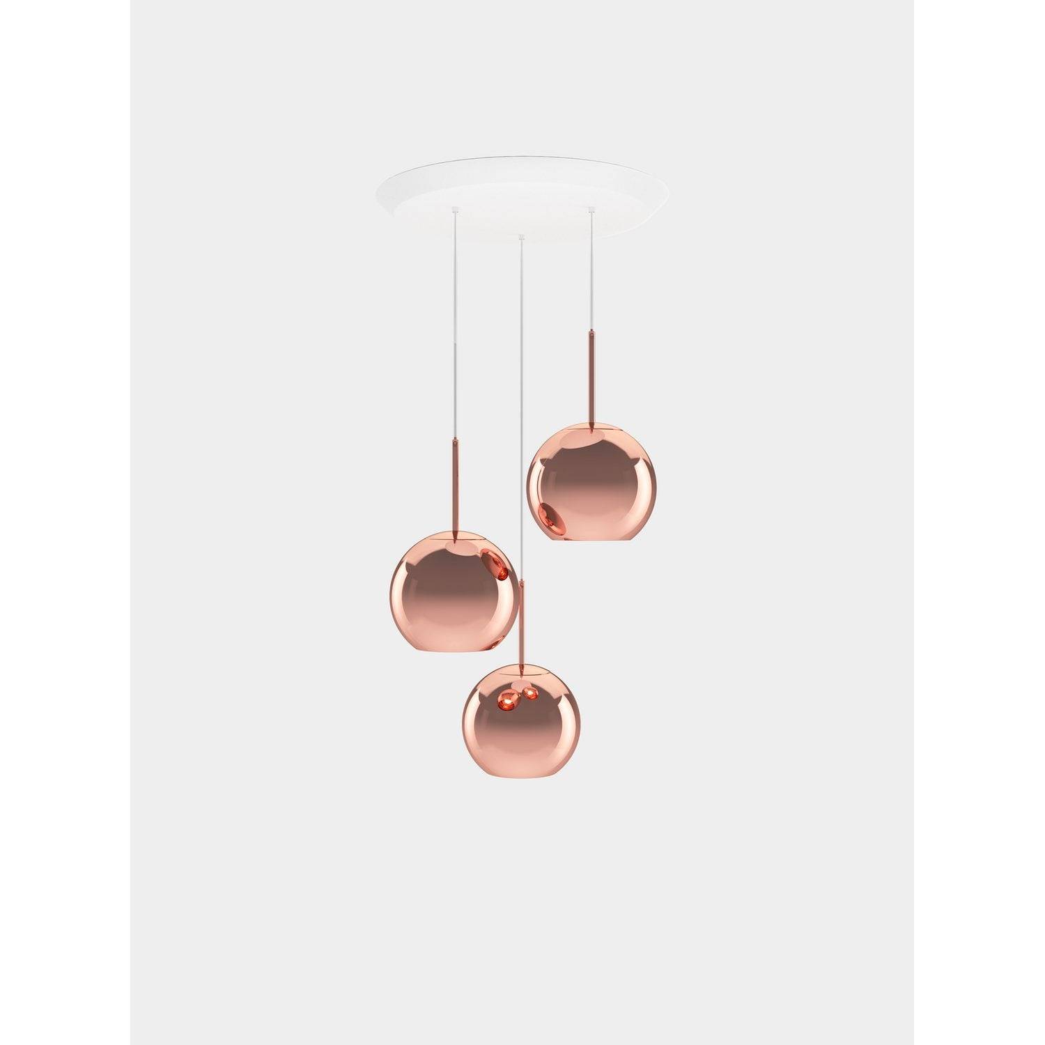 Tom Dixon - Copper Trio Rund Pendelsystem With LED