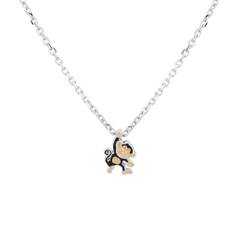 Fleur Kids Sterling Silver &amp; Enamel Reuben the Monkey Necklace THB000904