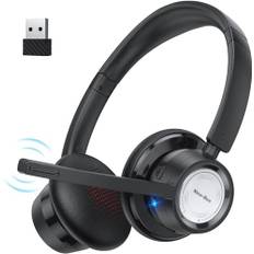 New bee Wireless Headset, Bluetooth Headset mit Mikrofon Geräuschunterdrückung 20 Stunden Sprechzeit Kopfhörer Kabellos Bluetooth V5.0 mit USB Adapter für PC Skype Zoom Laptop Computer Telefon