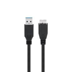 USB 3.0 High Speed kabel (USB-A / USB Mirco-B) (Han-Han) (Sort) - 1,0 m - Goobay