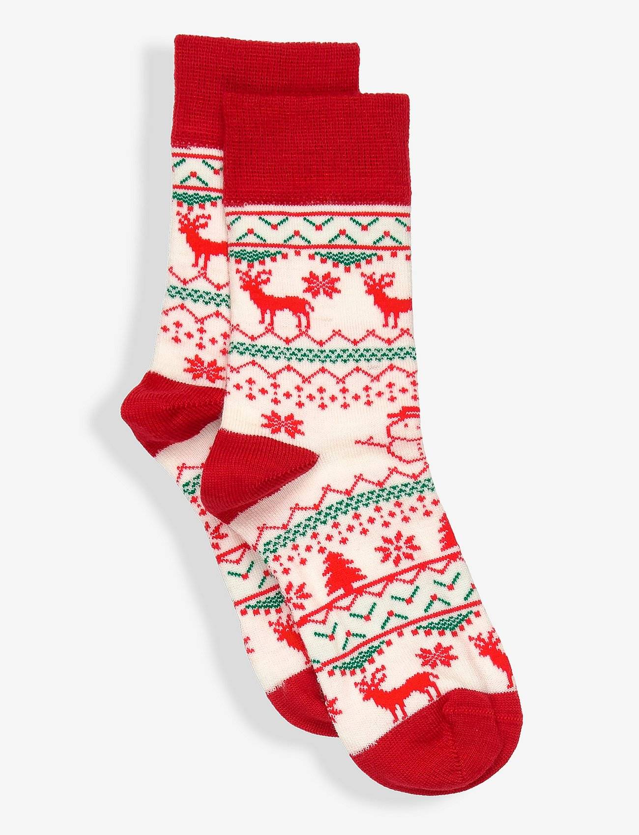 ALPACASOCKS&CO Winter Funny Kids Reindeer 1-Pack | White | 31-33