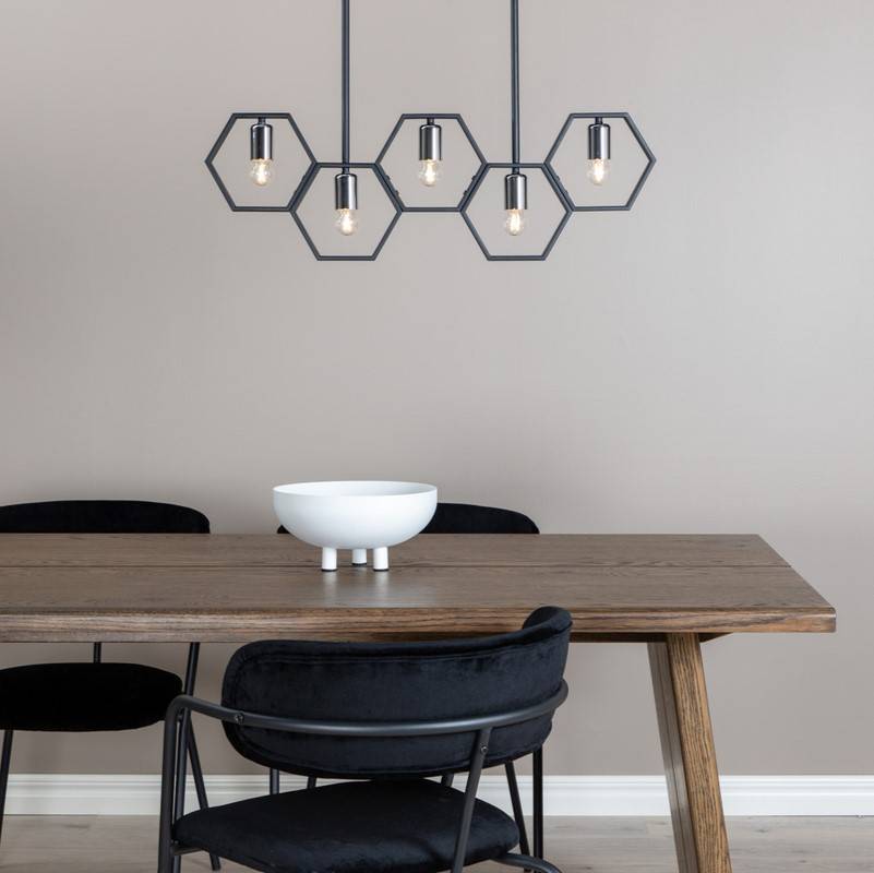 Collins - Loftlampe i metal med sekskantede former