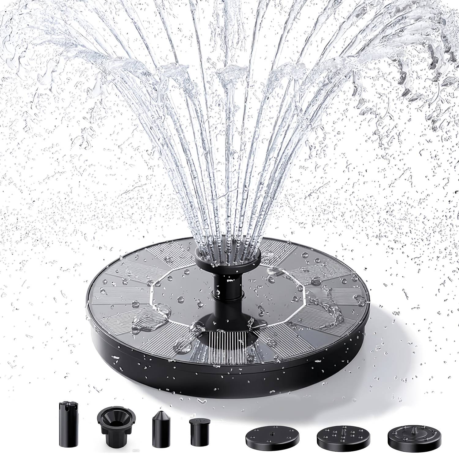 Solar , Solar Bird Bath Fountains Pump With Ipx8 Rating And 6 Nozzles, 2026 Upgraded Free Standing Floating Solar Powered Water Fountain Pump For Bird Bath, Garden, Pond, Pool And Outdoor