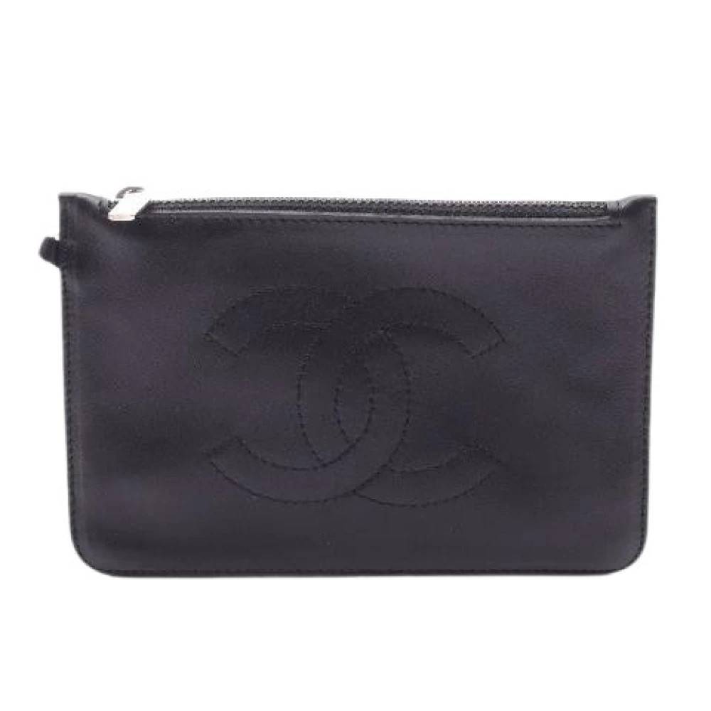 Chanel Vintage Pre-owned Lambskin Coco Mark Pouch - Vintage - Dame - Sort - ONE SIZE -