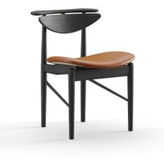 House of Finn Juhl - Reading Chair, Black Painted, Leather Group 2, Nevada NV2488S Cognac - Spisebordsstole - Finn Juhl - Brun - Læder/Træ