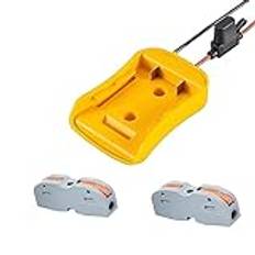 Bekasa Drivhjulsadapter för Dewalt 14,4 V/18 V/20 V litiumjonbatteriterminaler, DC-port och LED-arbet, dubbel USB-laddare, strömkontakt (C)