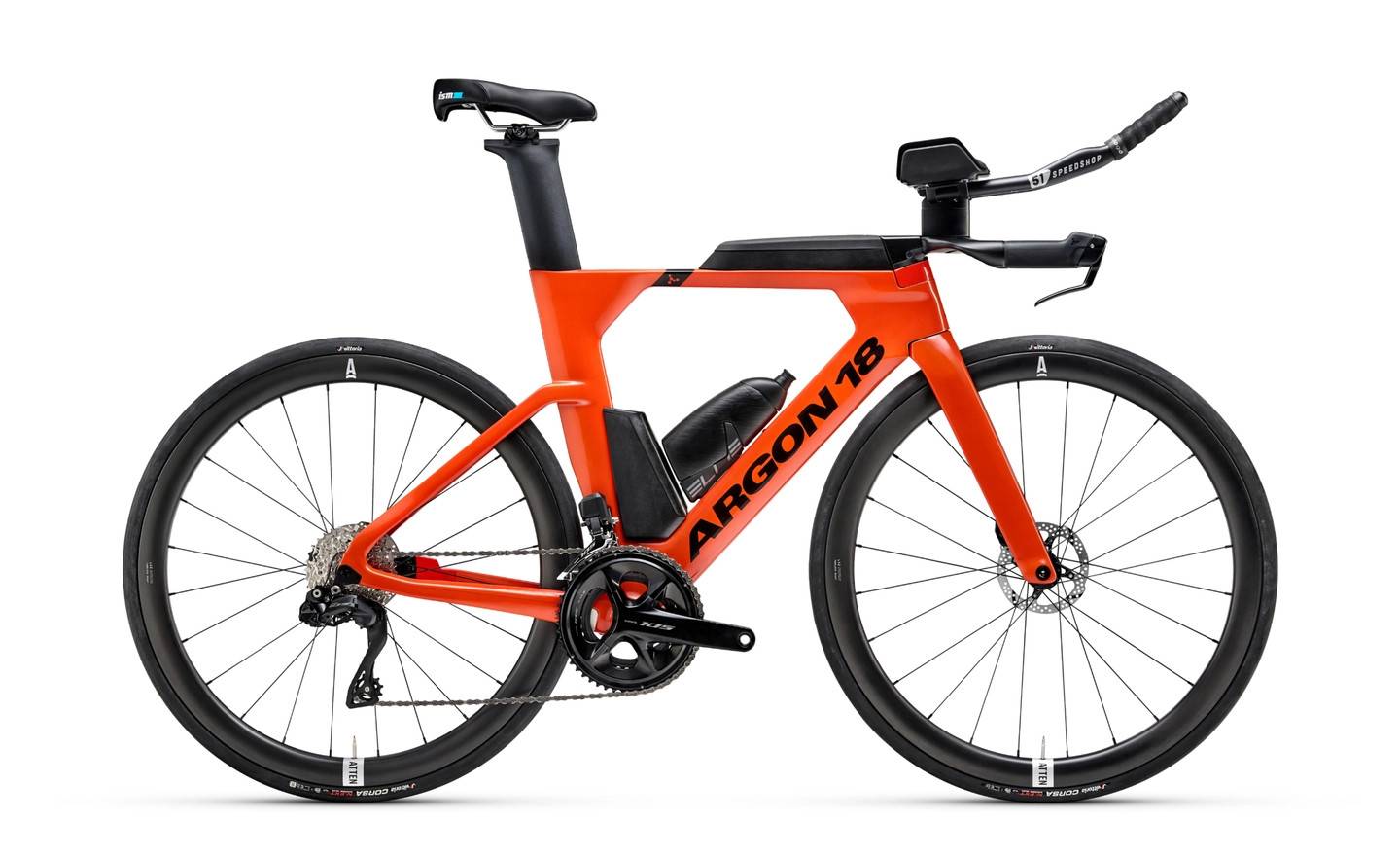 Argon18 E117 Disc Tempo cykel Kolfiber, 105 Di2 2x12s, Atten L42 - Röd (L)