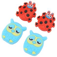4 PCS Tennis Racket Vibration Dampener Cartoon Animal Shape Tennis Shock Absorber Red Ladybird