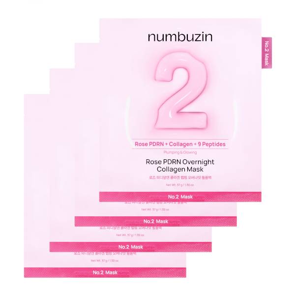 numbuzin - No.2 Rose PDRN Overnight Collagen Mask - 4ea - No Color