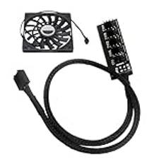 Fan Splitter 4 Pin, PC Fan Hub - Fan Splitter 4 Pin Fan Hub - Case Fan Hub, Computer Fan Splitter för dator, Temperaturkontroll, Speed Control Board, Fläkt