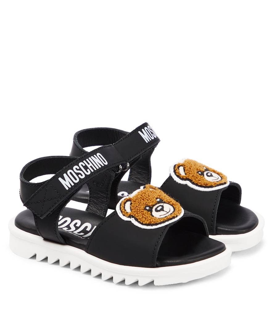 Moschino Kids Logo leather sandals