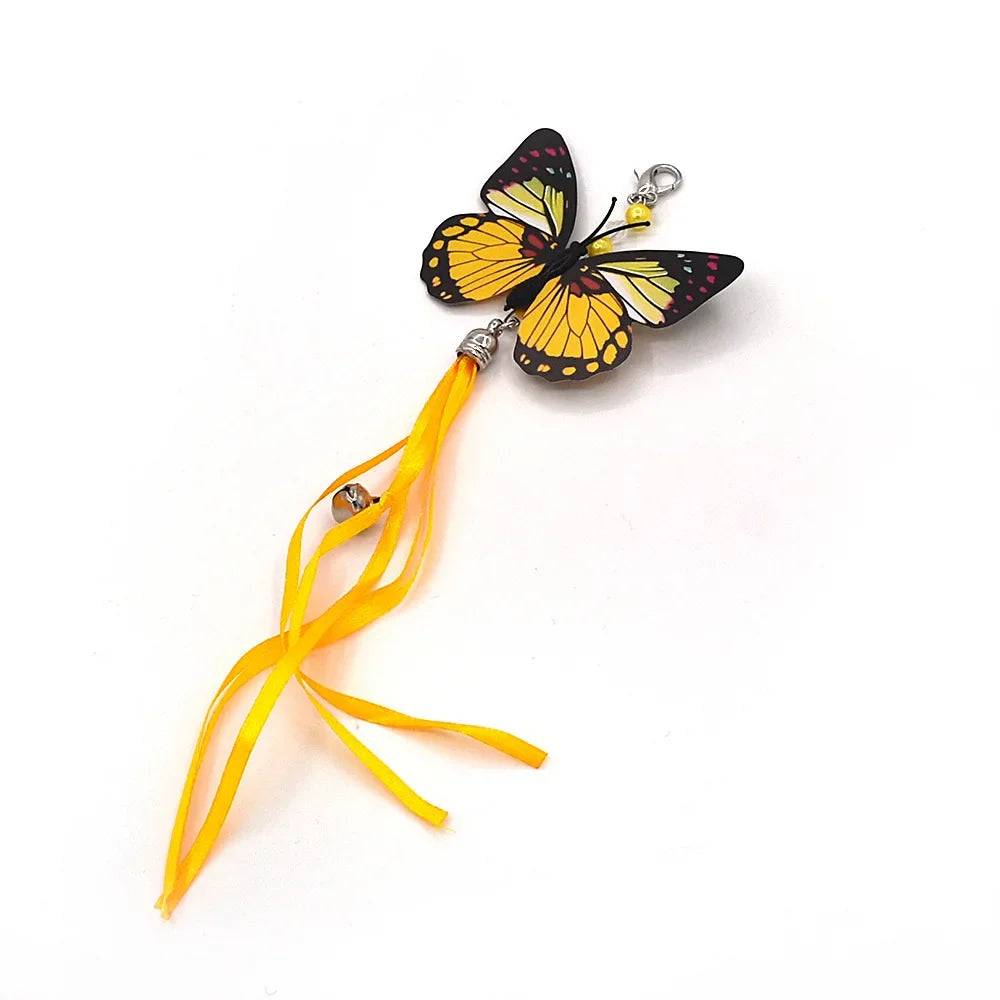 Feather Wand Cat Toy with Bell & Worm String - Interactive Teaser Set - 3