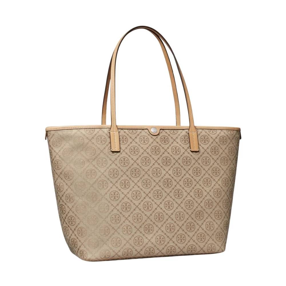 Tory Burch T Monogram Zip Tote - Tasker - Dame - Brun - ONE SIZE - Uld