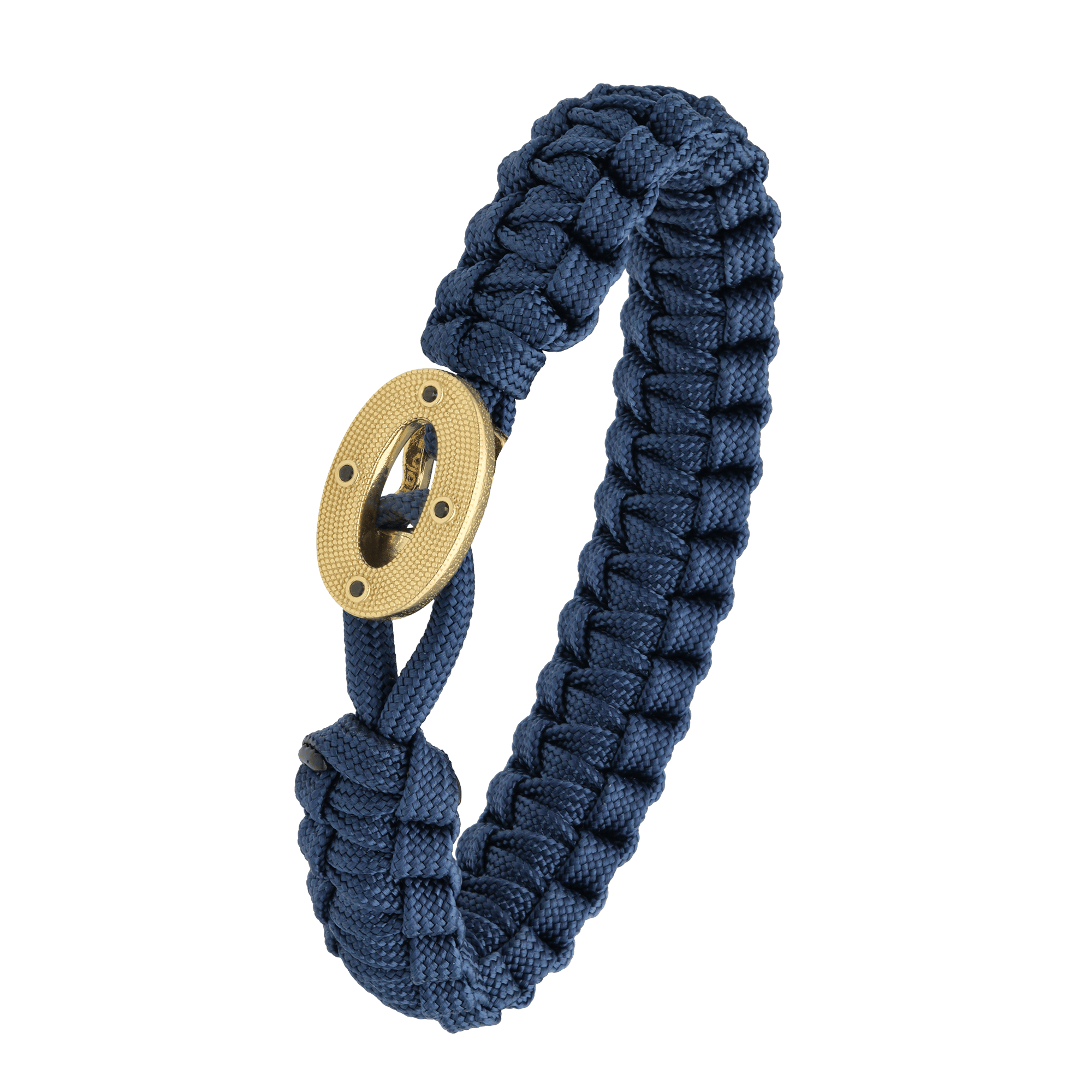 FSTS Bracelet Blue with Gold Plated Sterling Silver Maritime Lock - Blå, Guldfärg (190 mm)