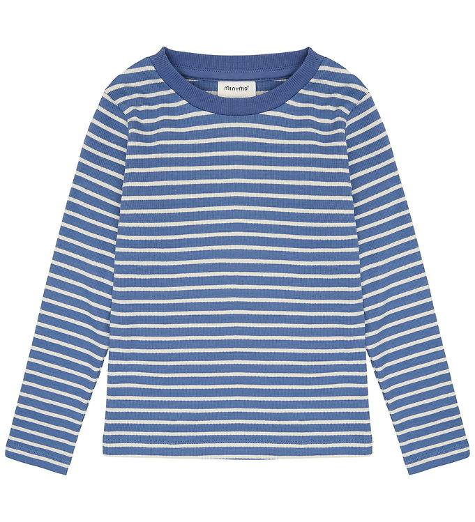 Minymo Bluse - Rib - Moonlight Blue - Minymo - 6 år (116) - Bluse