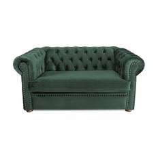 Chesterfield Deluxe bäddsoffa 2-sits - Bäddsoffa Grön Tyg