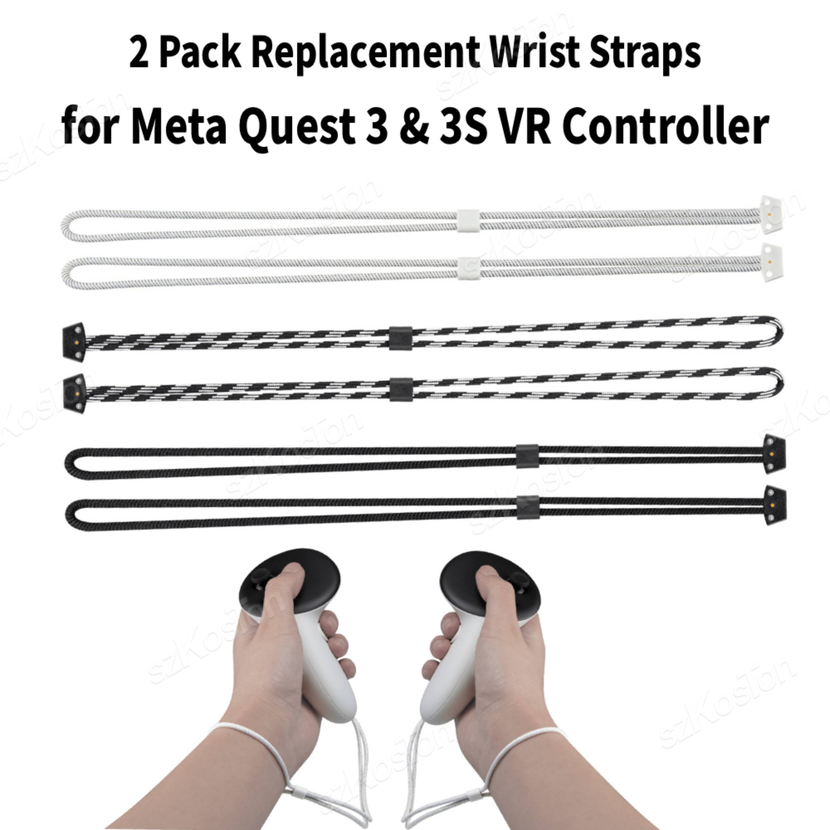 2PCS Anti-Throw Adjustable Hand Straps for Meta Quest 3 VR Controller Replacement Wrist Straps for Meta Quest 3 & 3S Accessories