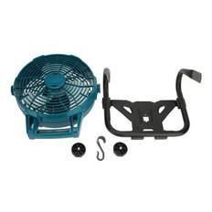 12in Industrial Jobsite Fan 360 degrees Adjustable Portable Battery Powered Fan with Stand Hook US Plug