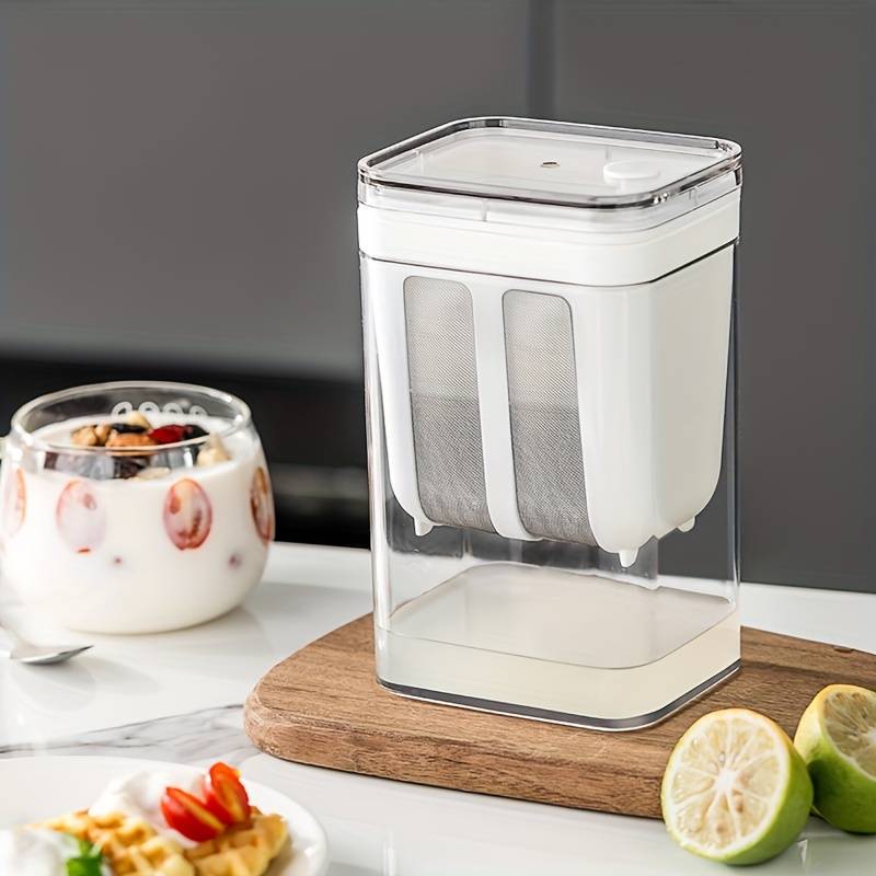 TEMU 1 Piece Of 1100ml Handcrafted Yogurt Maker Made Of 304 Stainless Steel, Featuring A Fine Mesh Filter And A Crisper, Perfect For Making Traditional At Home Or In Restaurants