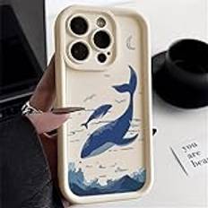 Liquid Silicon Whale Telefonfodral För iPhone 11 12 13 14 15 Pro Max 15 14 Plus XS Max Stötsäkert skal, Vit, För iPhone XR