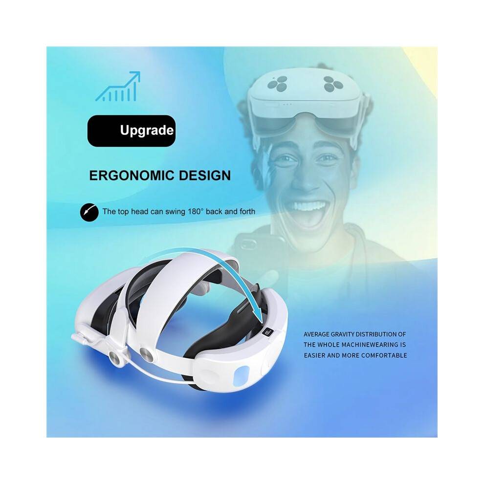 Huvudrem med Batteripaket 10000mAh Minska Ansiktsstress Elite-Rem Ersättnings-VR-Rem för Meta Quest 3S VR-Headset