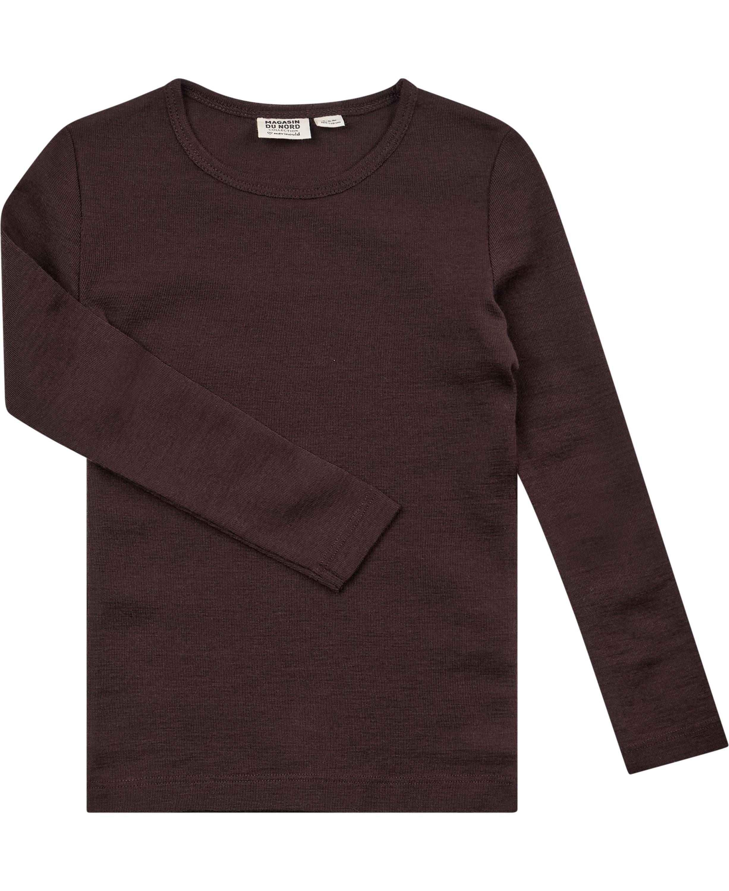 Magasin Woola 3 LS RWS Merino Wool Str 67 år / 116122 cm Merino Coffee Bean Bluser.