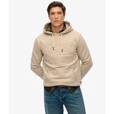 Superdry Men's Hoodie mit Geprägter Grafik Beige - Größe: Xxxl