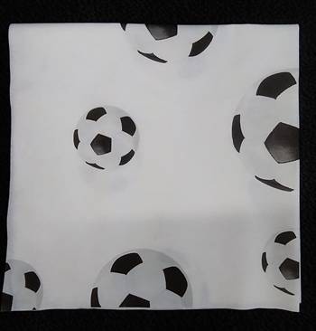 Linclass Stikdug 80 x 80 cm Fodbold sort/hvid.