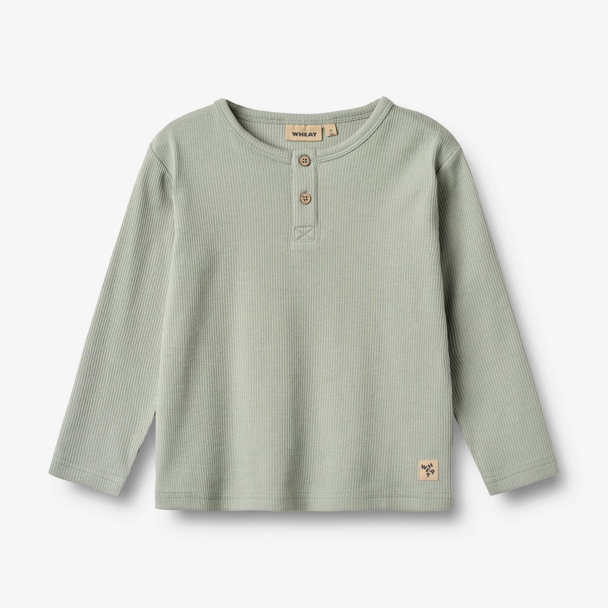 WHEAT® - Langærmet T-shirt Morris - morning mist - Str 104.