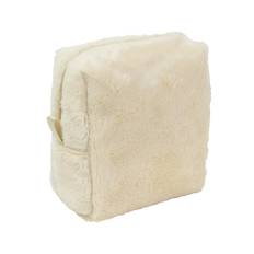 aso Fluff Pouch M Size Accessory Pouch with Gusset Cosmetic Pouch Fluffy Fur Faux Fur [ ] (Off White/M Size) se-fp280-ow-m