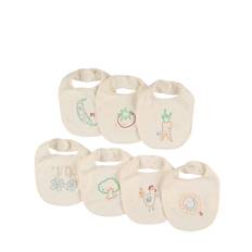 Set Of 7 Cotton Jersey Bibs