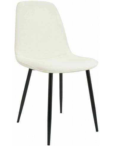 Spisebordsstol i metal og polyester H88 cm - Sort/Creme