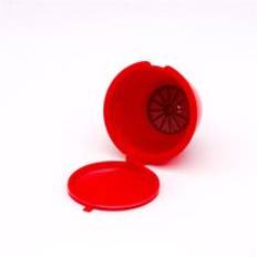 8 färger återanvändbara dolce gusto plastfilter kompatibla påfyllningsbara kaffekapsel modeller filter korgar kopp kaffe - Röd