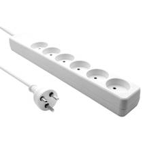 MicroConnect Dansk 230V 6-stikdåse med EDB jordstik | Hvid | 15,00 | PRIS-MATCH