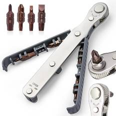 OSDUE Spärrskruvmejsel, magnetisk skruvmejsel, 1/4 mini spärrnyckel, 1/4 tum högt vridmomentdrivning, mini spärrskruvmejsel, multifunktionell fickreparationsverktyg