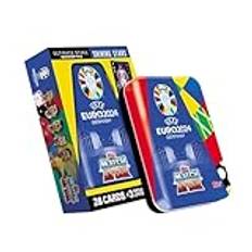 Topps Official Euro 2024 Match Attax - Booster Tin - Shining Stars - innehåller 28 EURO 2024 Match Attax-kort plus 3 exklusiva Shining Stars Limited Edition-kort