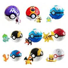1 set/2 st 1 Pokeball + 1 Pokémon modellleksak, Pokémon överraskningsboll som vänds, rolig samlarleksak, perfekt för födelsedagspresenter, festgåvor - Multifärgad (K,Y,Z,S,F,U,A,O,D,L,T,G,Q,B,P,X,I,J,M,R,E,V,C,W,H,N)