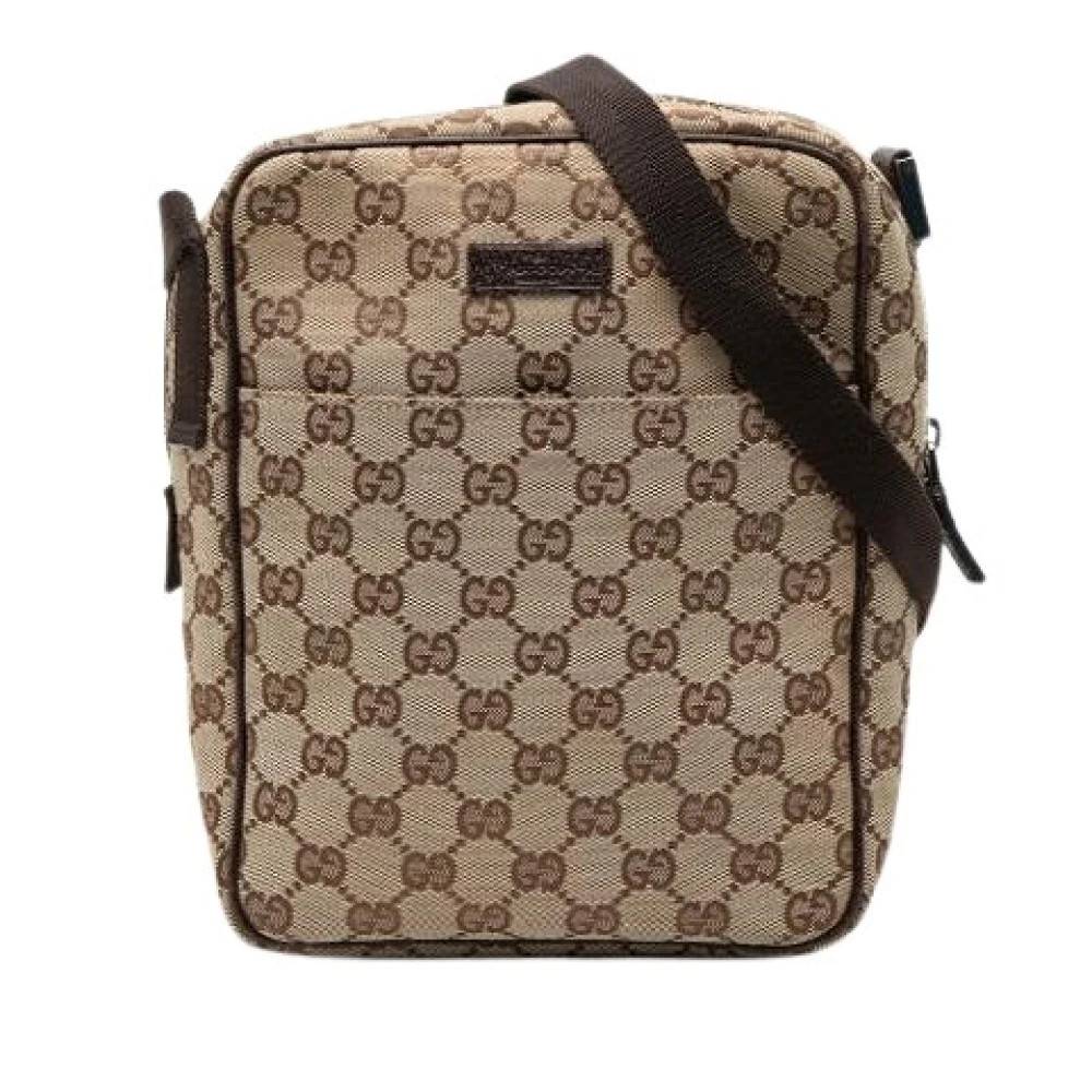Gucci Vintage Pre-owned Vintage Canvas Crossbody Taske - Vintage - Dame - Beige - ONE SIZE - Uld