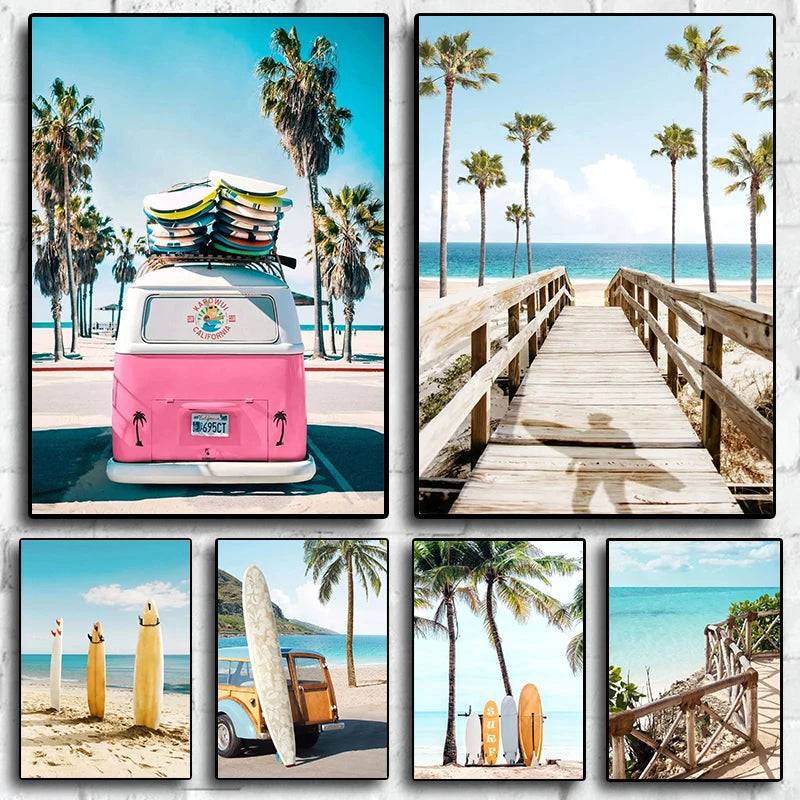 Poster med strandmotiv och surfkultur - 8 / 50x70cm
