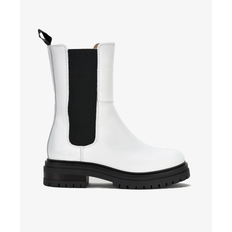 960 - Høj Chelsea Støvle - White/black - Hvid-sort / 40